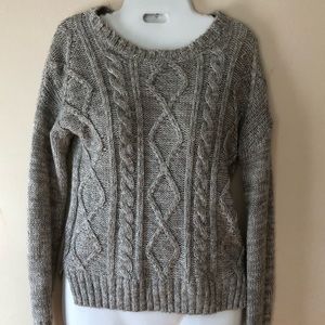 Grey cable knit sweater